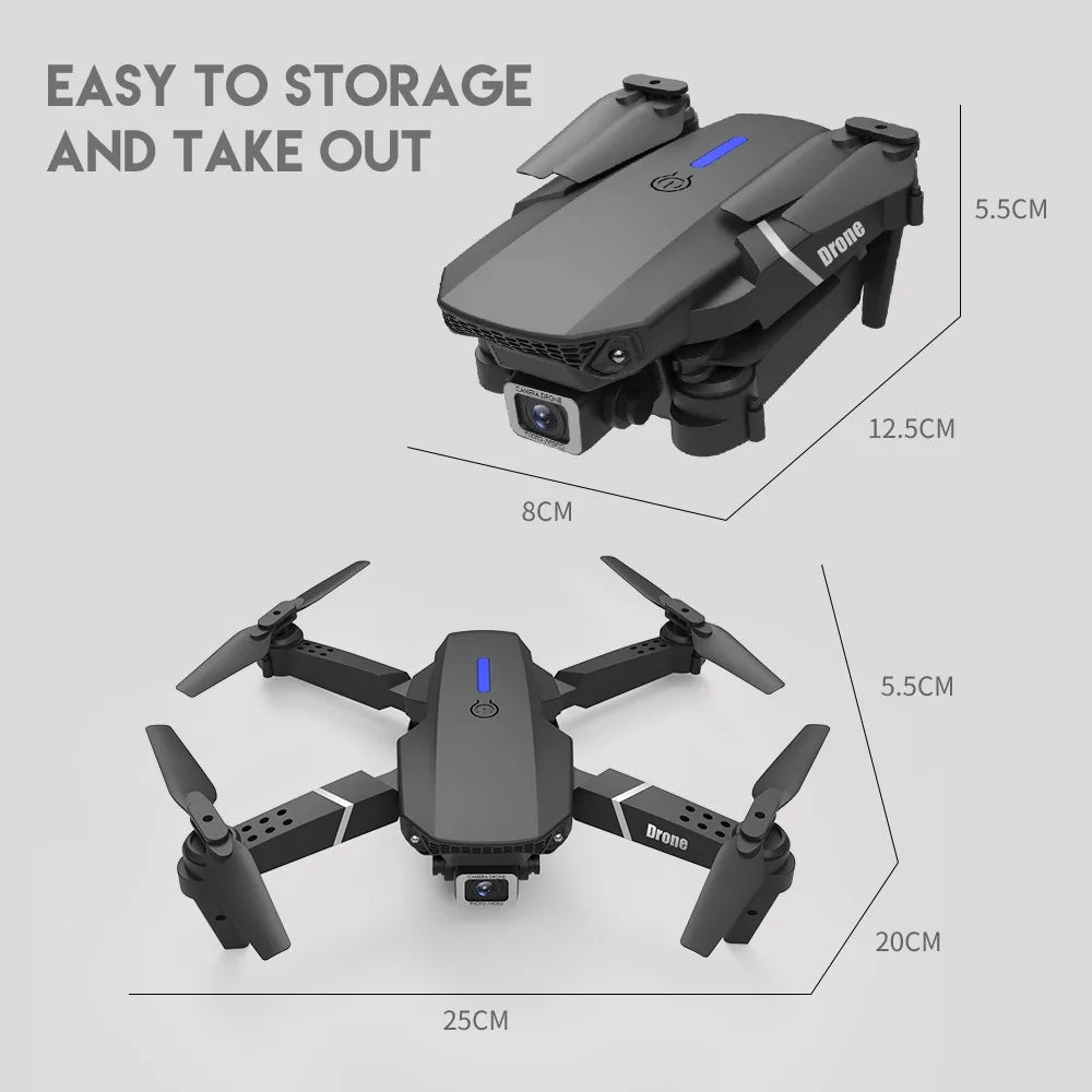 P1 Pro Drone - Wide Angle HD 4K 1080P Camera Height Hold RC Foldable Quadcopter Dron Gift Toy 28 P1 Pro Drone, easy to storage and take out 5.5cm 12.5cm