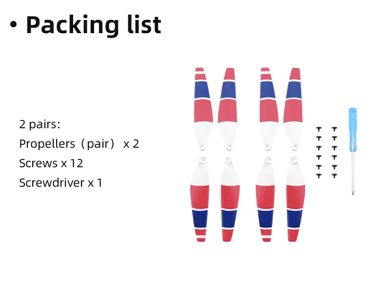 16PCS Replacement Propeller, Packing list 2 pairs: Propellers (pair) x 2 Screws 