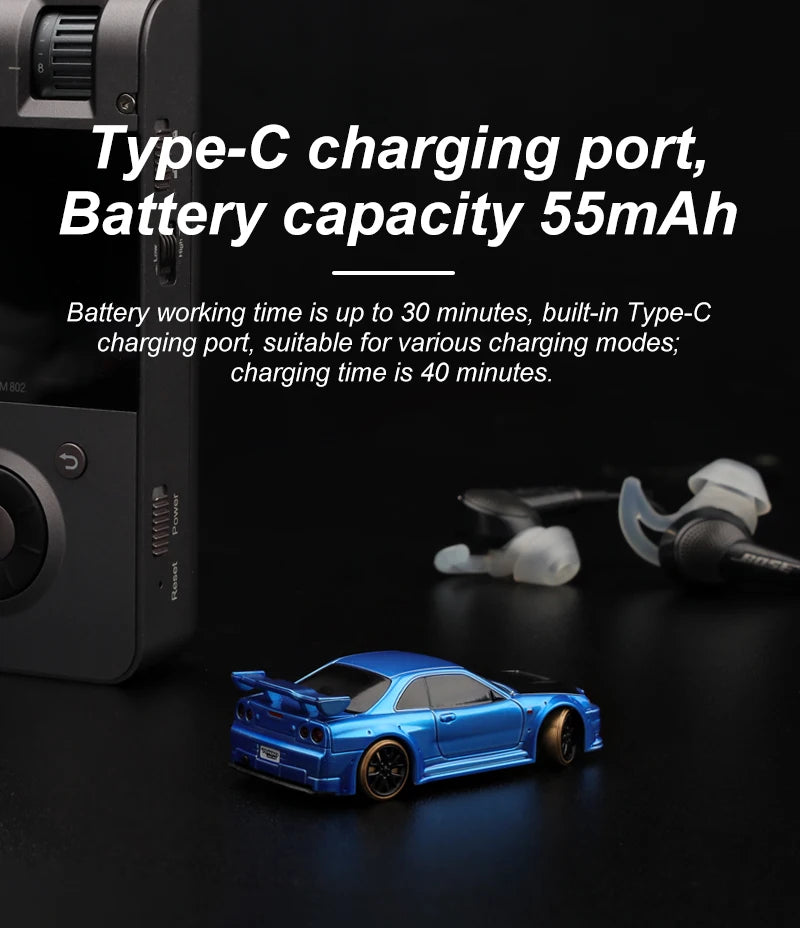 built-in Type-C charging port, suitable for various charging modes; charging time is 40