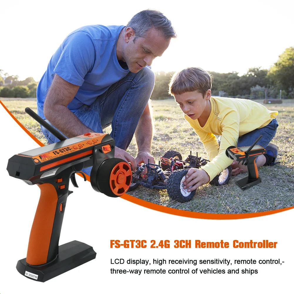 Flysky FS-GT3C Transmitter, FS-GT3C 2.4G 3CH Remote Controller LCD display, high receiving
