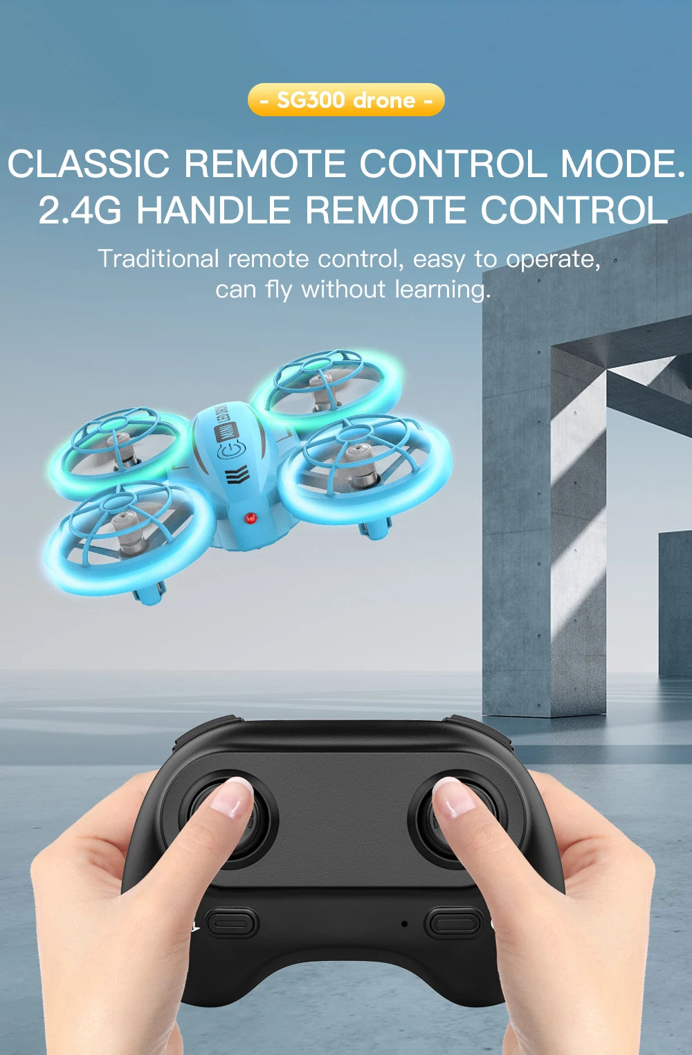 SG300/SG300S Mini Drone, drone classic remote control, easy to operate, can fly without learning: