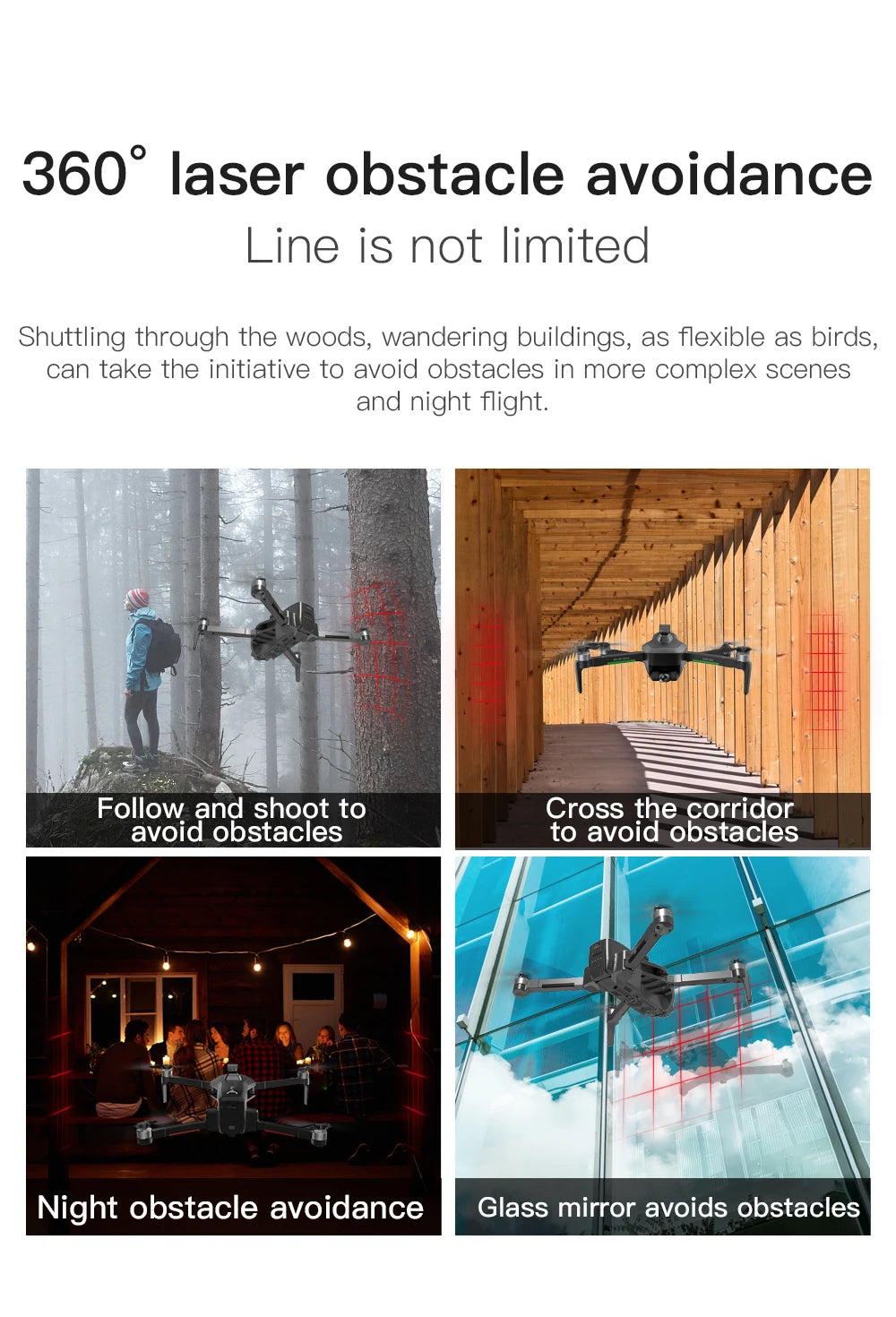 HGIYI SG906 MAX2 Drone - 5000mAH GPS 4K HD Professional Camera with 3-Axis Gimbal 360 Obstacle Avoidance 906 MAX Brushless Quadcopter Professional Camera Drone 71 HGIYI SG906 MAX2 Drone, laser obstacle avoidance Line is not limited to woods, wandering buildings, as flexible as