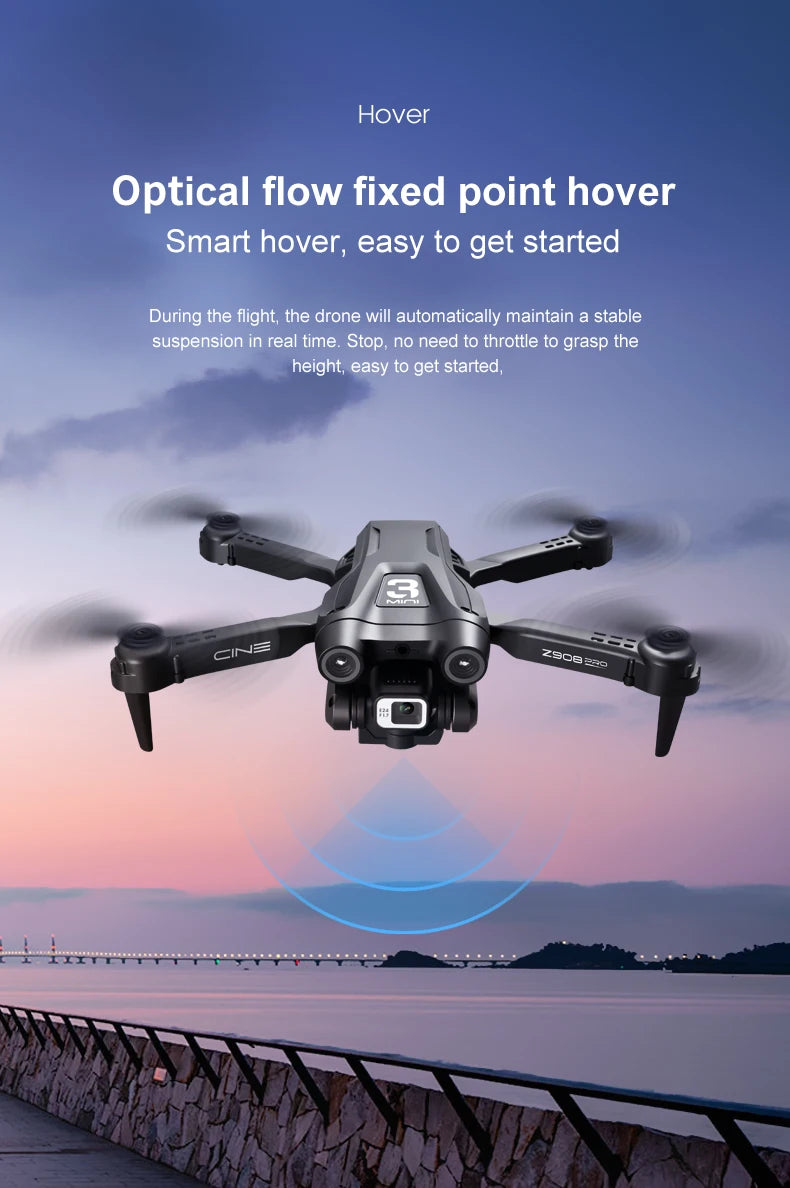New Z908 Pro Drone - 2.4G WIFI Mini Drone 4k Professional Obstacle Avoidance Helicopter Remote Control Quadcopter RC Drone Toy 33 New Z908 Pro Drone, drone will automatically maintain a stable suspension in real time . easy
