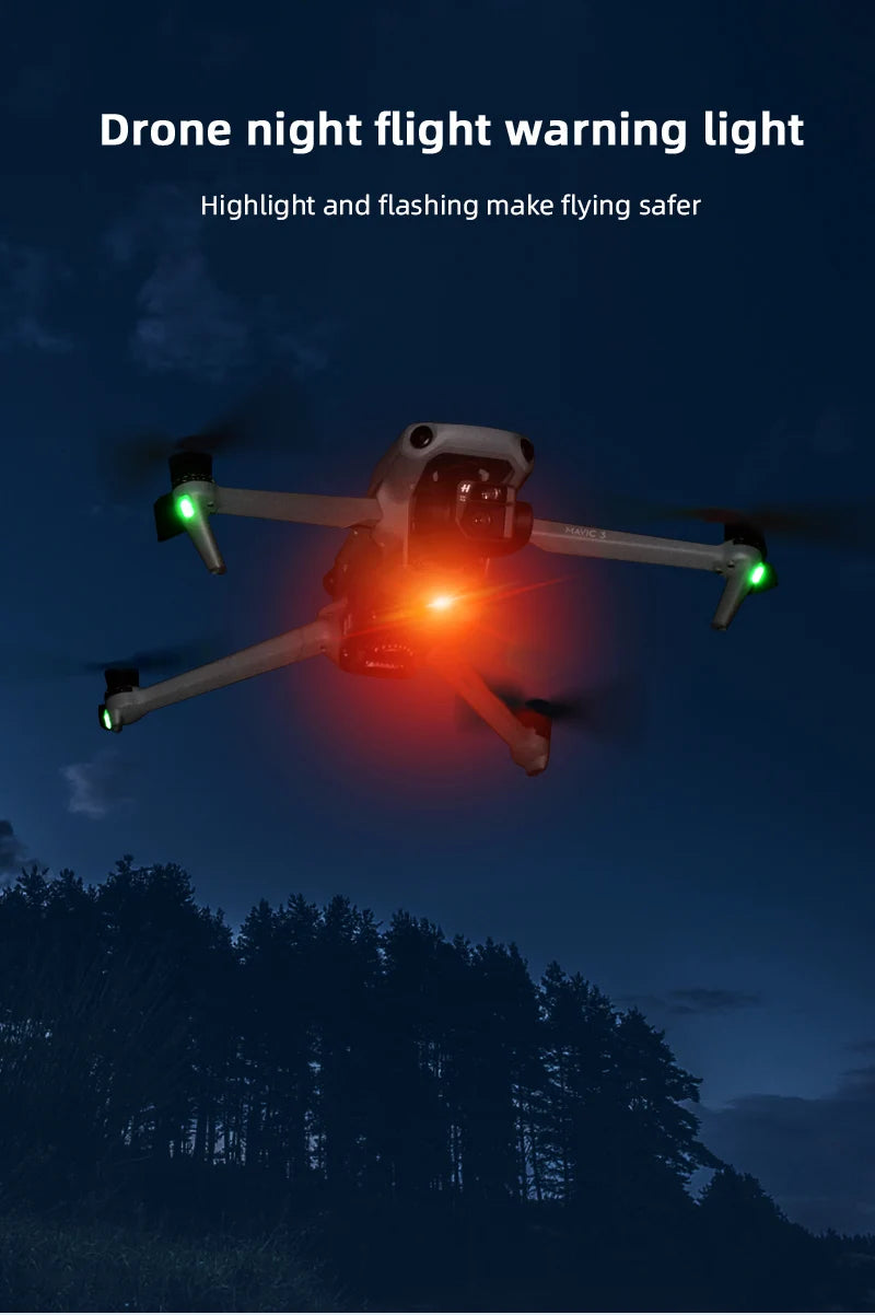 Drone night flight warning light Highlight and flashing make flying