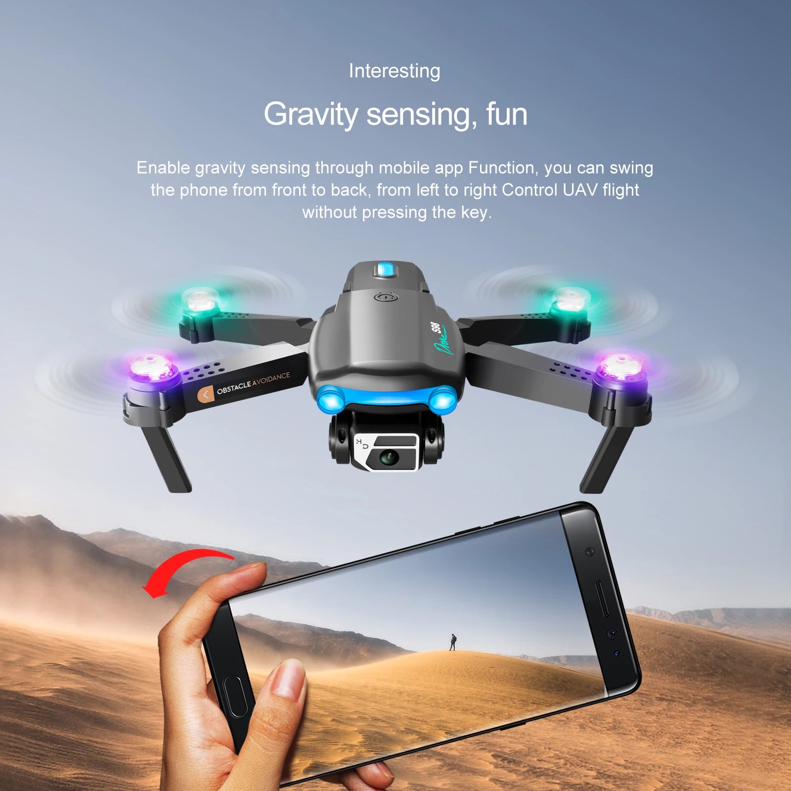 S98 Drone, mobile app lets you control uav flight without pressing the 8