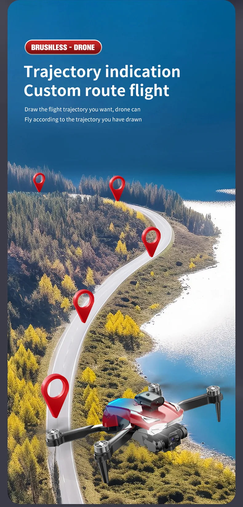 S178 L818 Drone - Photography Drone 8K Remote Control Development Obstacle avoidance aerial photography quadcopter Toy 19 S178 L818 Drone, drone can fly according to the trajectory you have drawn . brushless