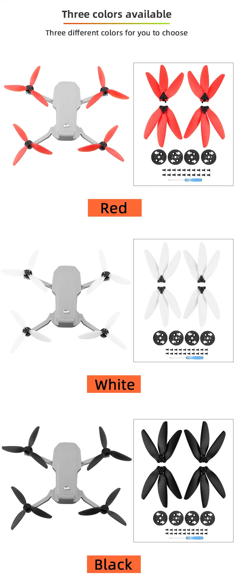 For DJI Mini 2/SE Mavic Mini Propeller, Three colors available Three different colors for you to choose 11111111: Red 8 7177111
