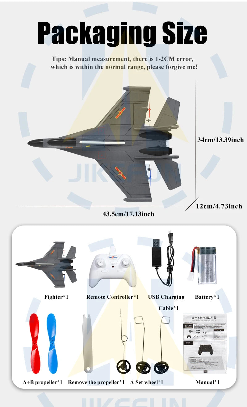 Genuine Authorization J-11 1:50 RC Fighter Plane, 1-2CM error, which is within the normal range, please forgive mel 34cm