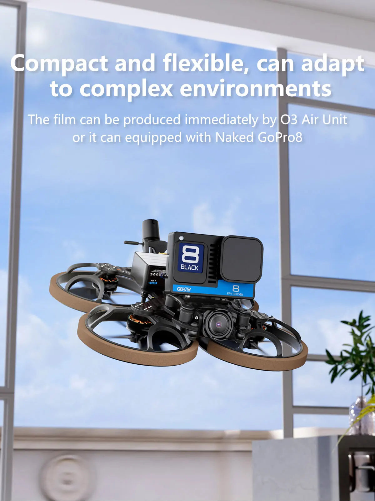 GEPRC Cinelog25 V2 HD O3 FPV, the film can be produced immediately by 03 Air Unit or it can equipped with Naked GoPro