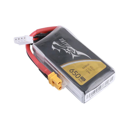 باتری TATTU 3S/4S 11.1/14.8V 650mAh 75C LiPo برای پهپاد مسابقه ای FPV با دوشاخه XT30/XT60