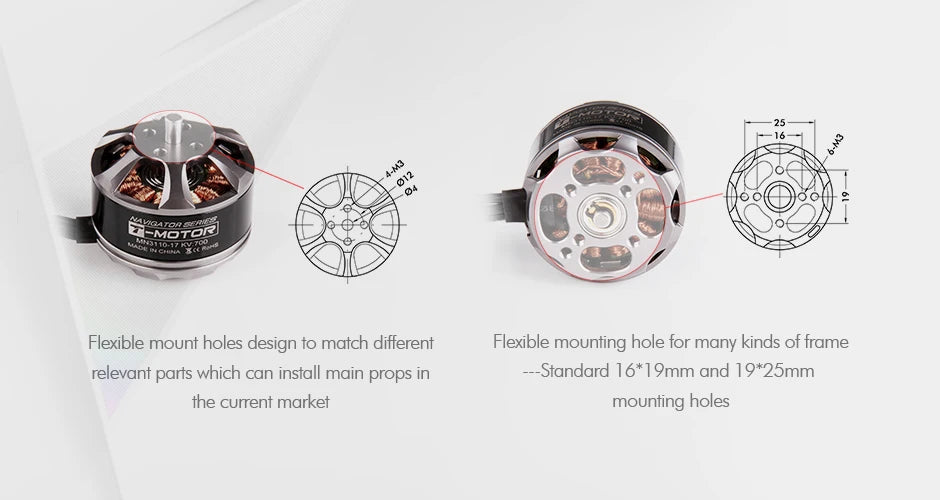 T-motor, Dontorar LMOTOR Tdd Flexible mount holes design to match different .