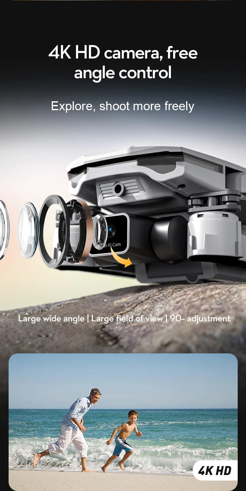 ak hd camera, free angle control explore, shoot more