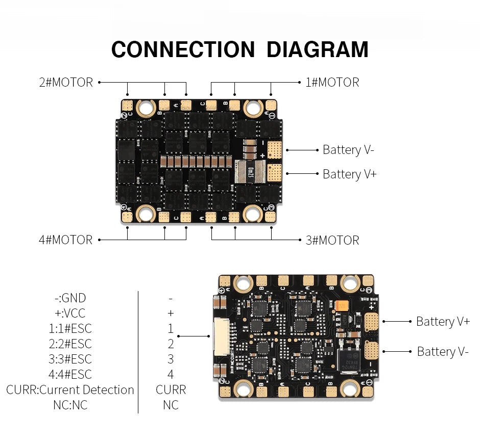 T-Motor V45A LITE 6S 4IN1 ESC, CURR NC:NC NC:Current Detection .