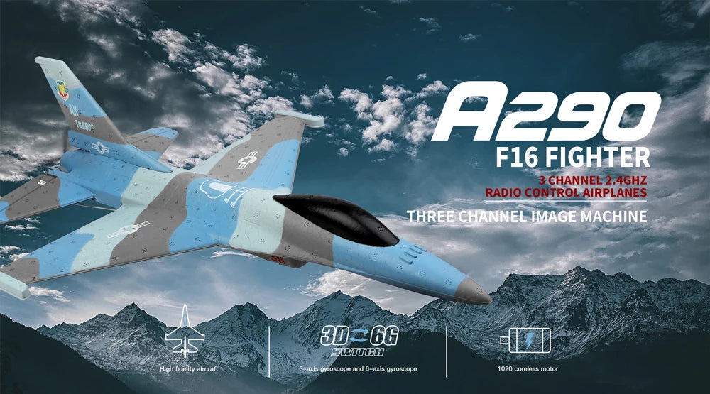Wltoys A290 F16 3CH RC Airplane, Az90 F16 FIGHTER 3 CHANNEL 2.4GHZ RADIO