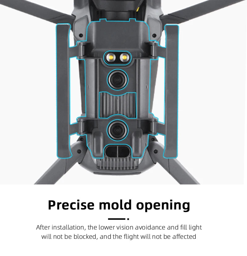 Foldable Landing Gear, the lower vision avoidance and fill light will not be blocked . and the flight will not