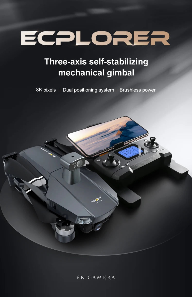 8819 pro Drone - 3-Axis Gimbal 8k Profesional with HD Camera 5G GPS WIFI FPV Brushless Motor Dron Obstacle Avoidance RC Quadcopter Professional Camera Drone 28 8819 pro Drone, ECPLO?ER Three-axis self-stabilizing mechanical