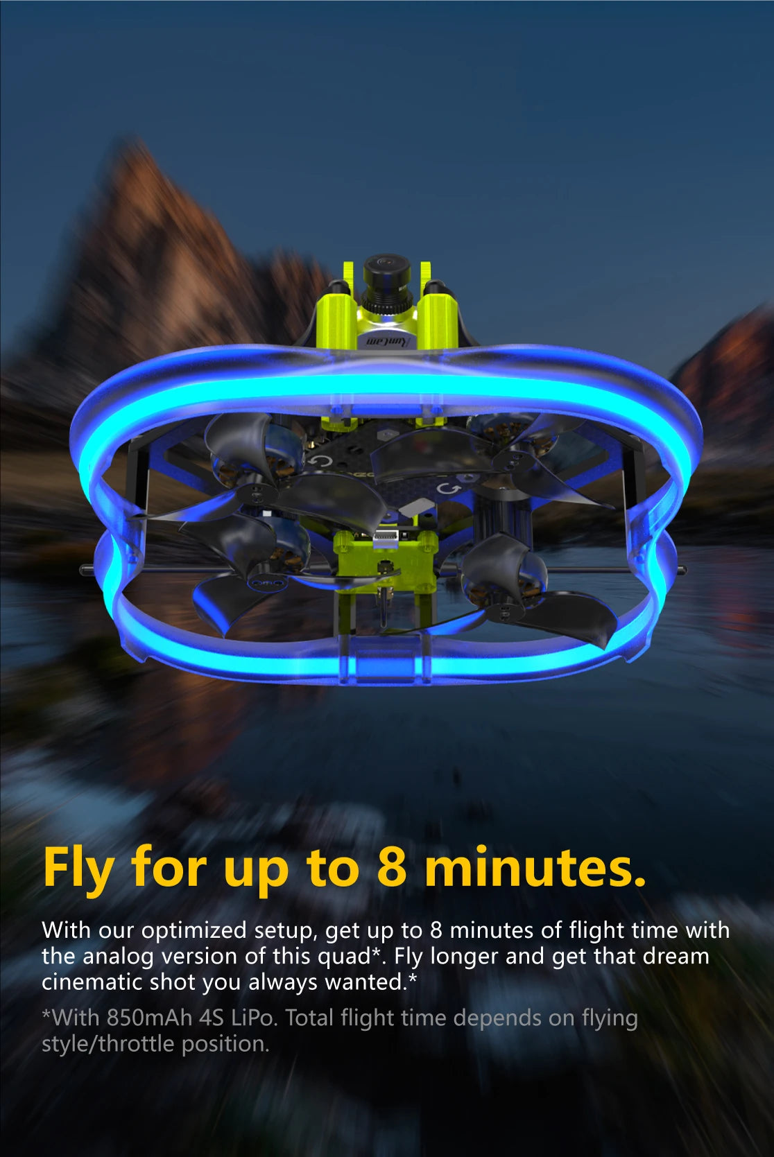 SpeedyBee F745 35A Freestyle FPV - 2.5 Inches Quadcopter 4S Flex25 RunCam Phoenix2-NANO Analog F745 35A Freestyle Drone Cinewhoop Tinywhoop 16 SpeedyBee F745 35A Freestyle FPV, with our optimized setup, up to 8 minutes of flight time with the analog version of this quad