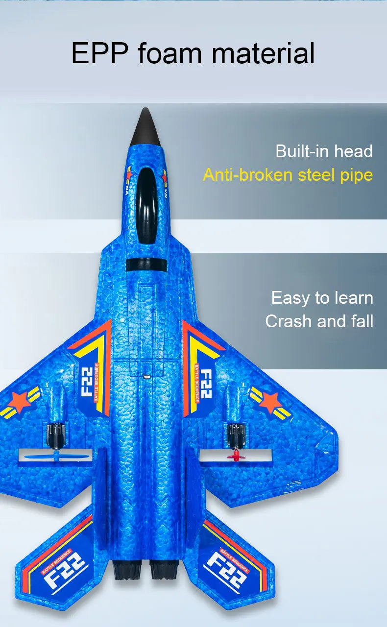F22 Rc Plane, EPP foam material Built-in head Anti-broken steel pipe to learn Crash and