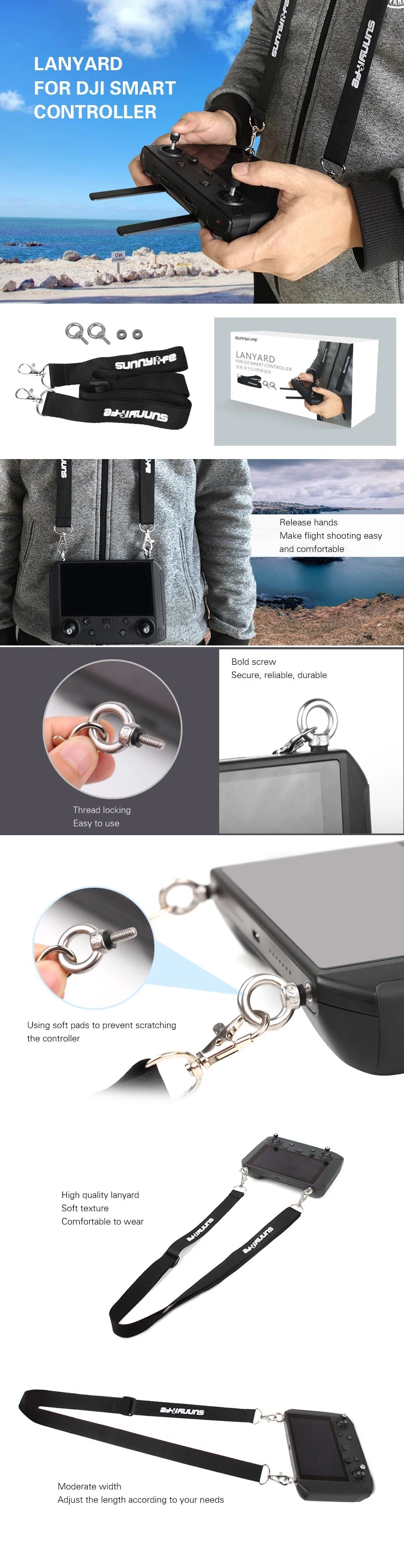Lanyard For DJI RC/RC 2/RC Pro/Smart Controller - Adjustable Neck Strap For Mini 3 Pro/Air 2/Air 2S/Mavic 3 Pro/Air 3/Mini 4 Pro 28 Lanyard For DJI RC/RC 2/RC Pro/Smart Controller, LANYARD FOR DJI SMART CONTROLLER aQ q