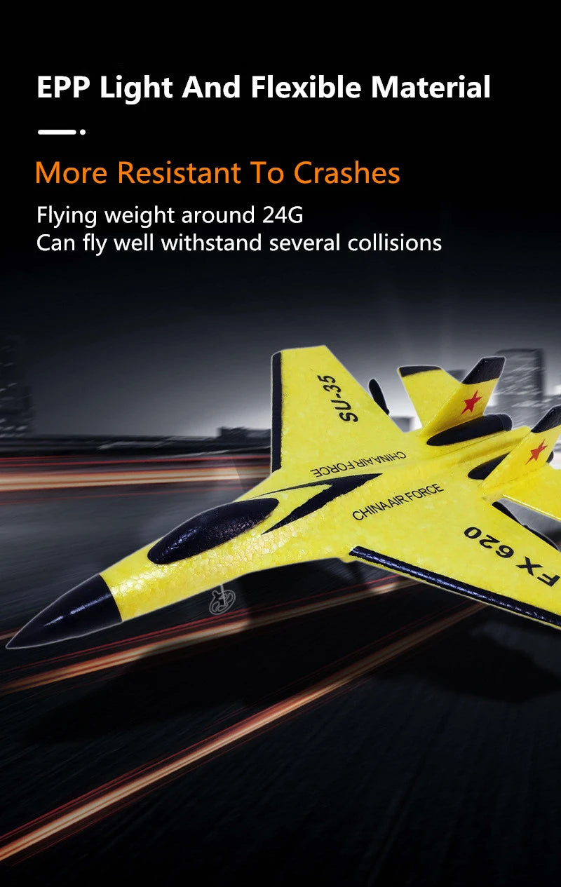 RC Foam Aircraft SU-35 Plane, EPP Light And Flexible Material More Resistant To Crashes Flying weight around 24G