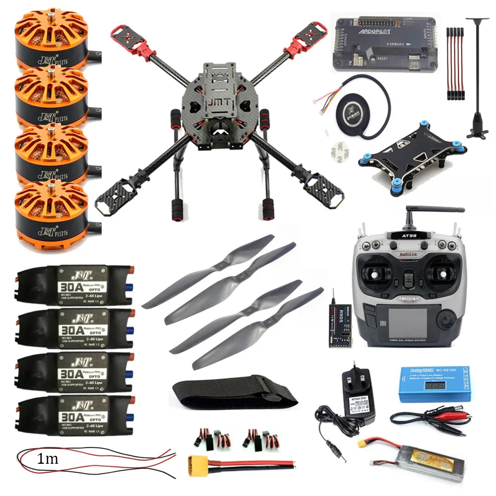 Full Kit FPV DIY 2.4GHz 4-Aixs RC Drone , the fuselage pure carbon cover the overall use of CNC precision machining