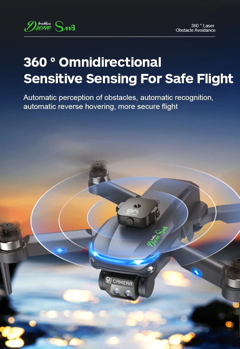 S118 Drone, hor0 Sn8 360 Laser Obstacle Avoidance 360 Omnidirectional Sens