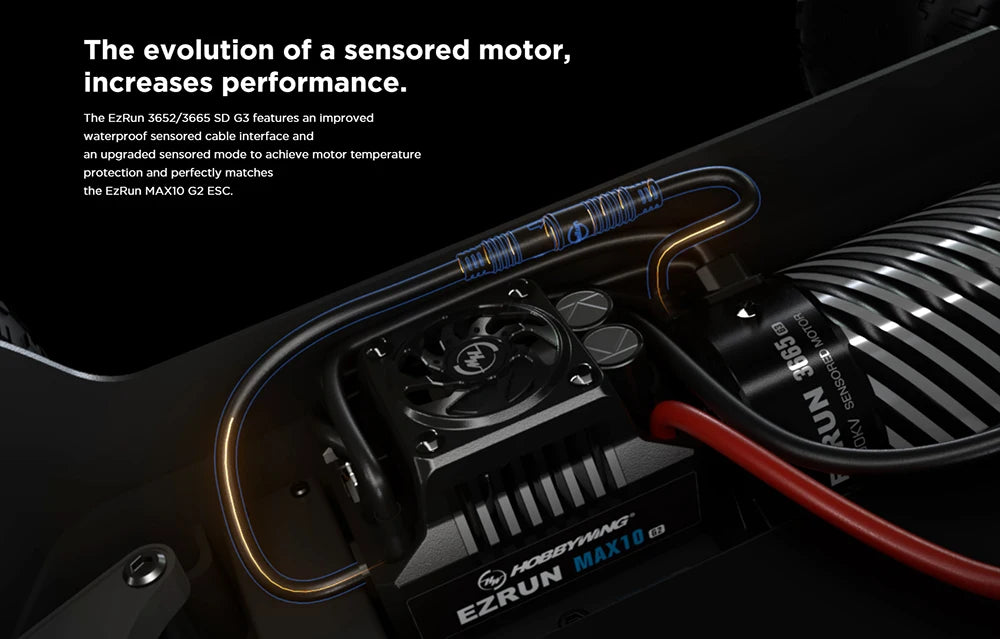 the EzRun 3652/3665 SD 63 features an improved waterproof sensore