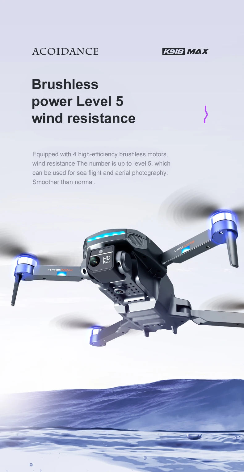 XYRC K918 MAX GPS Drone, ACOIDANCE K91O MAX Brushless power Level 5 wind resistance Smoother than