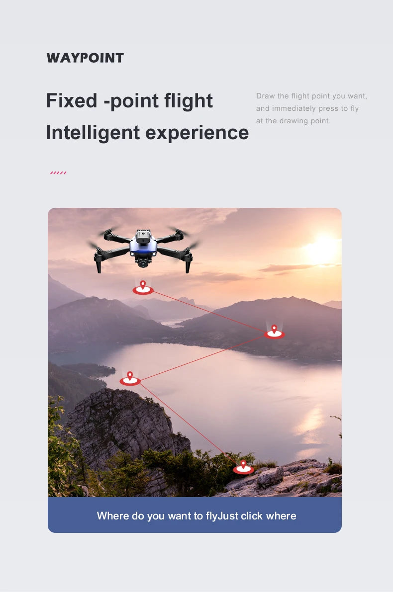 Novo 809 Drone - 4K HD camera WIFI FPV optical flow 360 degree obstacle avoidance foldable four axis RC helicopter toy 42 Novo 809 Drone, waypoint draw the flight point you want; fixed-point flight and