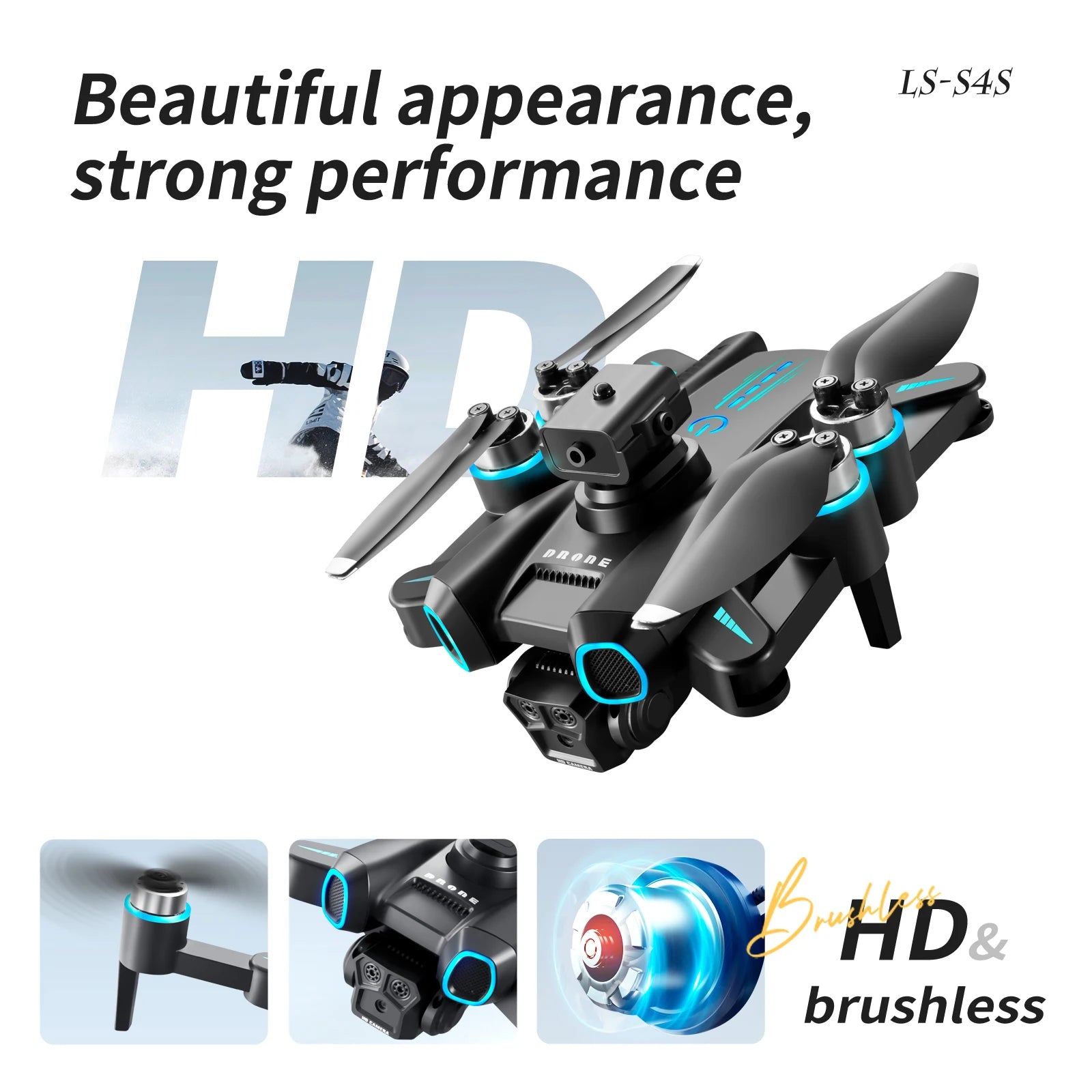 S4S Drone, Beautiful appearance, LS-S4S strong performance 5 HD & brushless Du