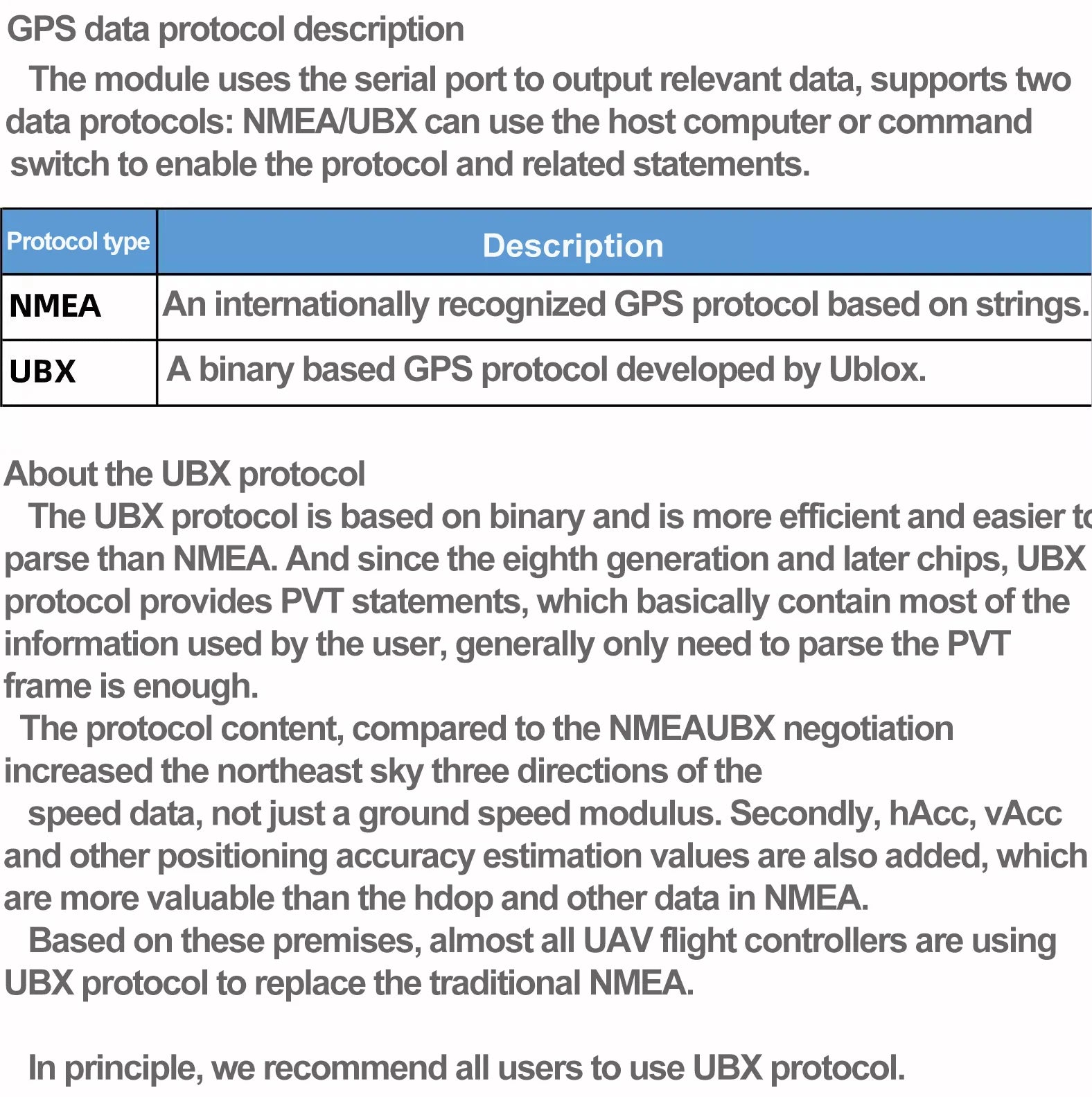 SoloGood M10 GPS, NMEAUBX is an internationally recognized GPS protocol based on strings . UB