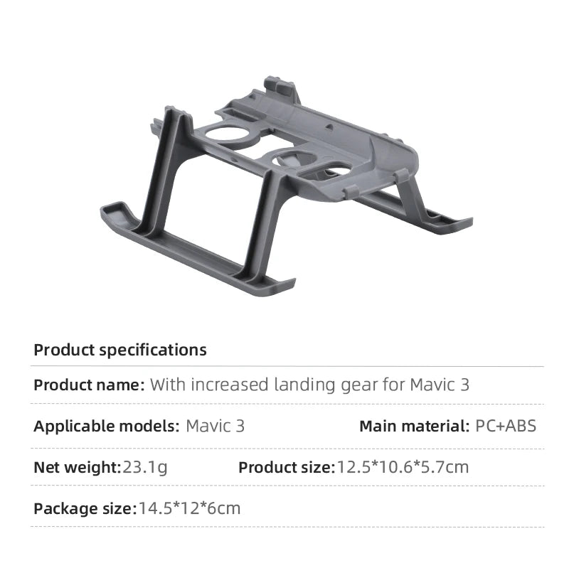 Landing Gear for DJI Mavic 3/3 Classic Drone - Height Extender Support Leg Gimbal Camera Protector Leg Mavic 3 Accessories 28 Landing Gear for DJI Mavic 3/3 Classic Drone, Specifications Product name: With increased landing gear for Mavic 3 Applicable models: Ma
