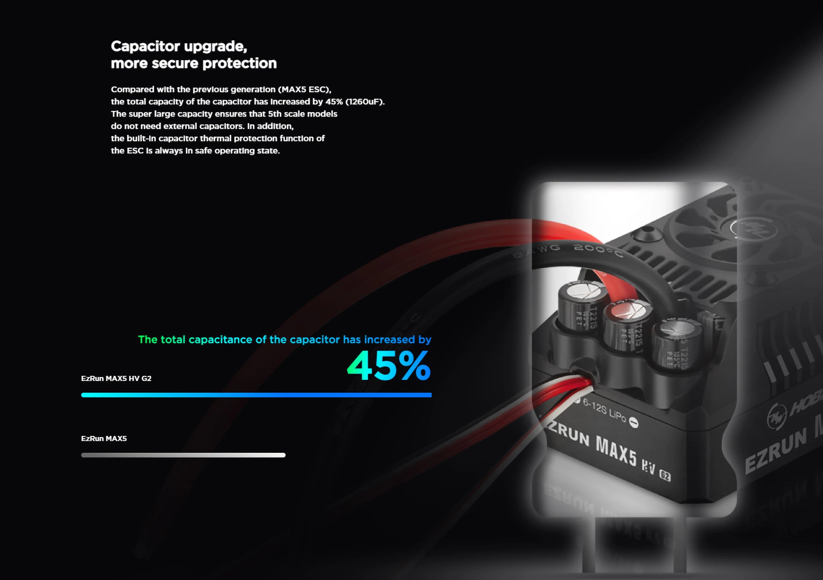 Hobbywing EZRUN MAX5 HV G2 ESC, Hobbywing EZRUN MAX5