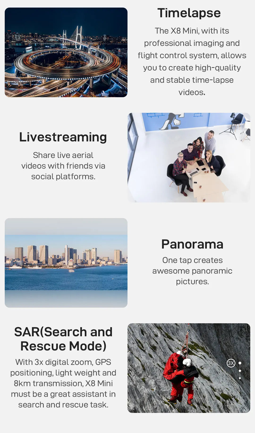 FIMI x8 Mini Pro Camera Drone, X8 Mini allows you to create high-quality and stable time-lapse videos .