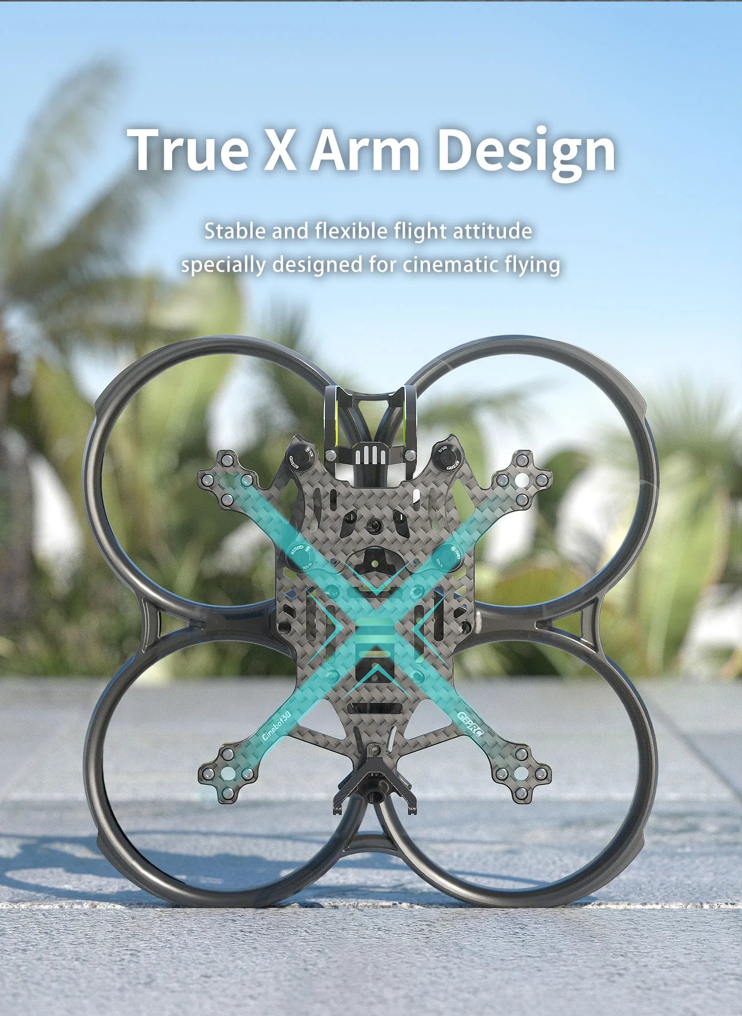 True X Arm Design Stable and flexible flight attitude specially designed for cinematic flying 0
