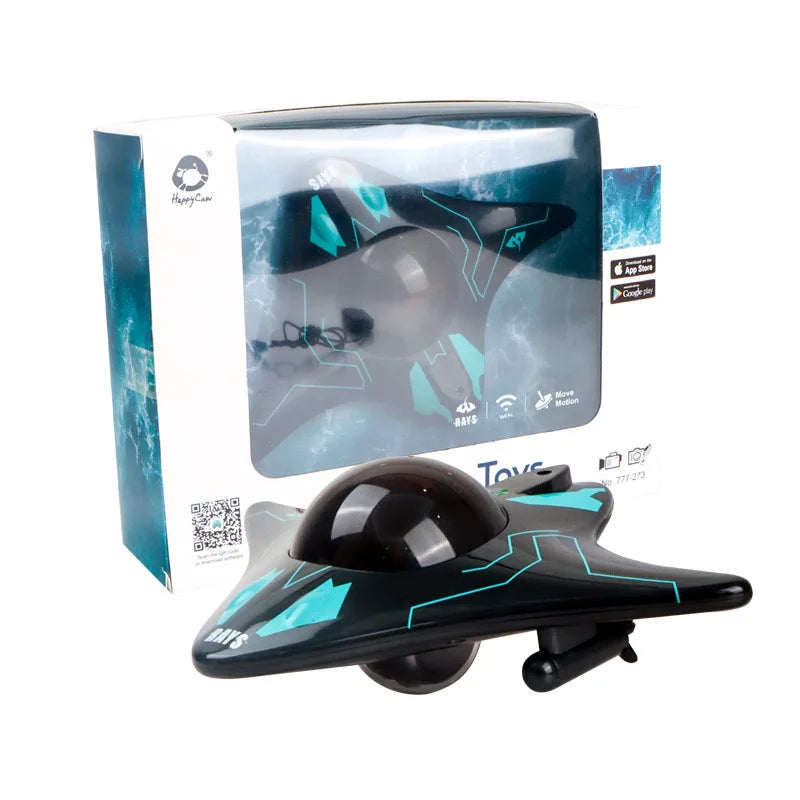 Kmoist WiFi FPV RC Boat Submarine with Camera, 6CH MODE2, 3.7V 250mAh, 15‑min Runtime, LED, App Control