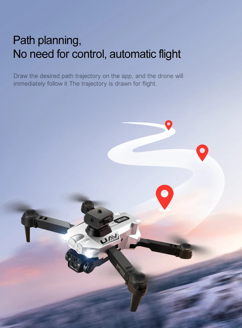 LU200 Drone - 8K GPS Professional Aerial Photography WIFI Optical Flow Localization Four-way Obstacle Avoidance Quadcopter 28 LU200 Drone, drone will follow desired path trajectory on app . no ua