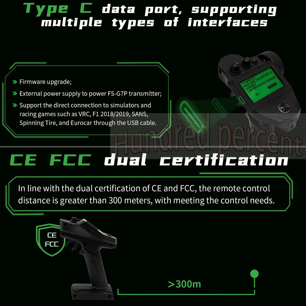FLYSKY FS-G7P R7P, type C data port, supporting multiple types ot intertaces Firmware upgrade