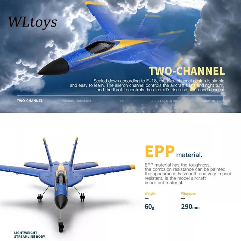 WLtoys A200 Rc Plane, EPP material has the toughness; the corrosion resistance can be painted the appearance is smooth and