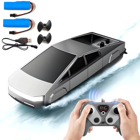Cyberpunk 2.4GHz High‑Speed RC Boat with Dual Motors, Waterproof Racing Ship for Pools & Lakes, Rechargeable
