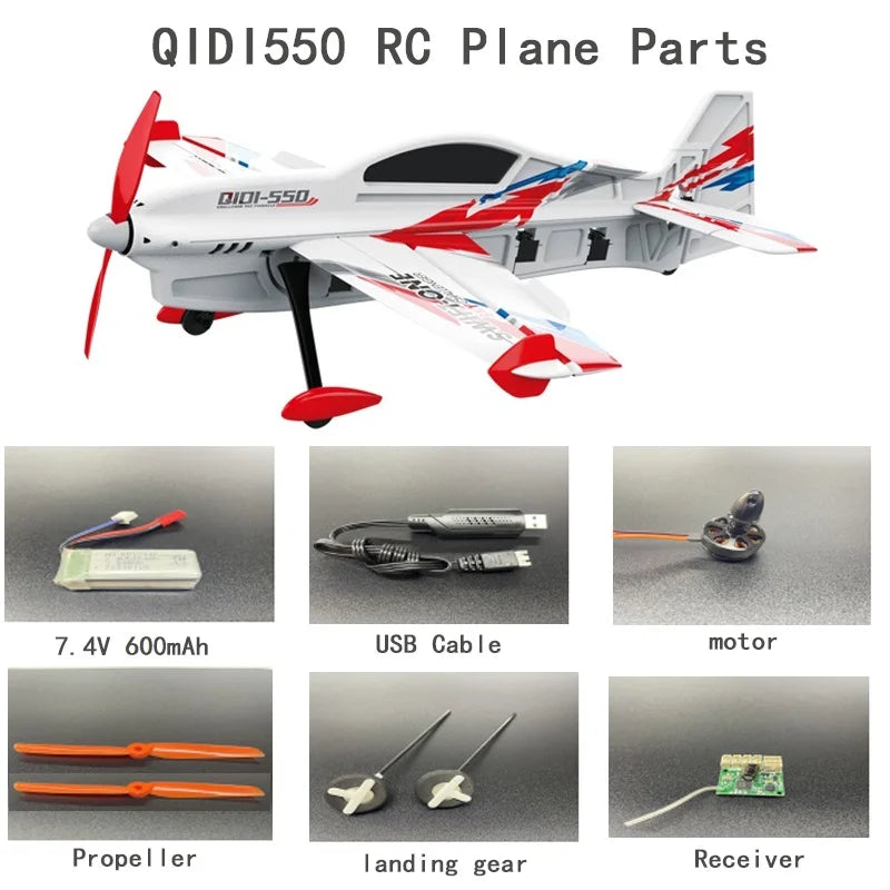 QIDI550 RC Plane Parts Brushless Motor 3PCS 7.4V 600mAh Battery Receiver Propellers USB cable Remote Control Accessories 17 Q1D/550 RC Plane Parts pidi-SSoy 7