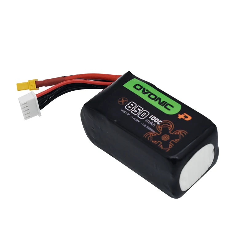 Ovonic 4s/6s 14.8V/22.2V 850mAh 100C LiPo Battery, Ovonic LiPo battery specifications for airplanes and remote control toys.