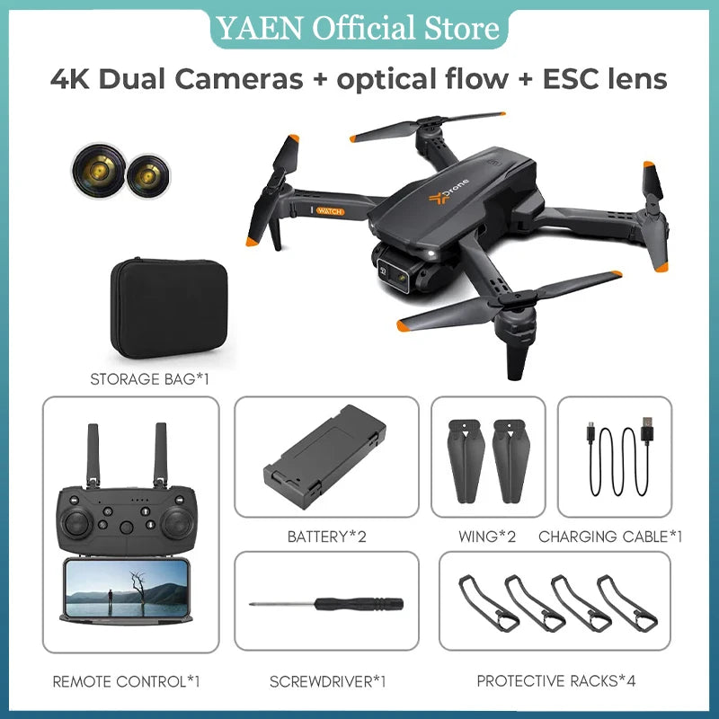 E66 Drone, YAEN Official Store 4K Dual Cameras optical flow ESC lens Jeh STOR