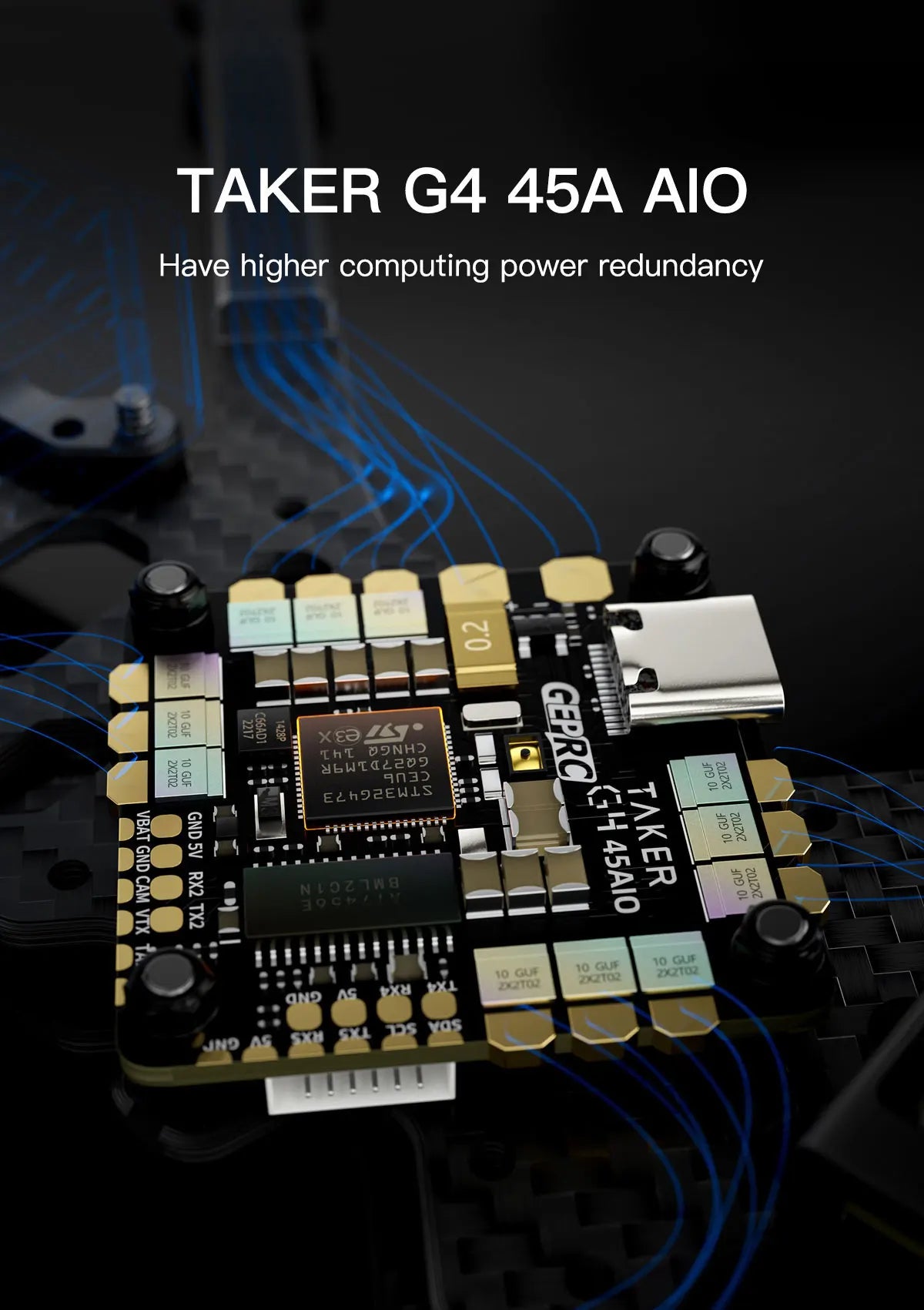 GEPRC Tern-LR40 HD O3 Long Range FPV 4inch Taker G4 45A AIO GPS SPEEDX2 1404 RC Quadcopter LongRange Freestyle Drone Rc Airplane 11 GEPRC Tern-LR40 HD O3 Long Range FPV, compatible for go pro mount installation, expandable shooting creation