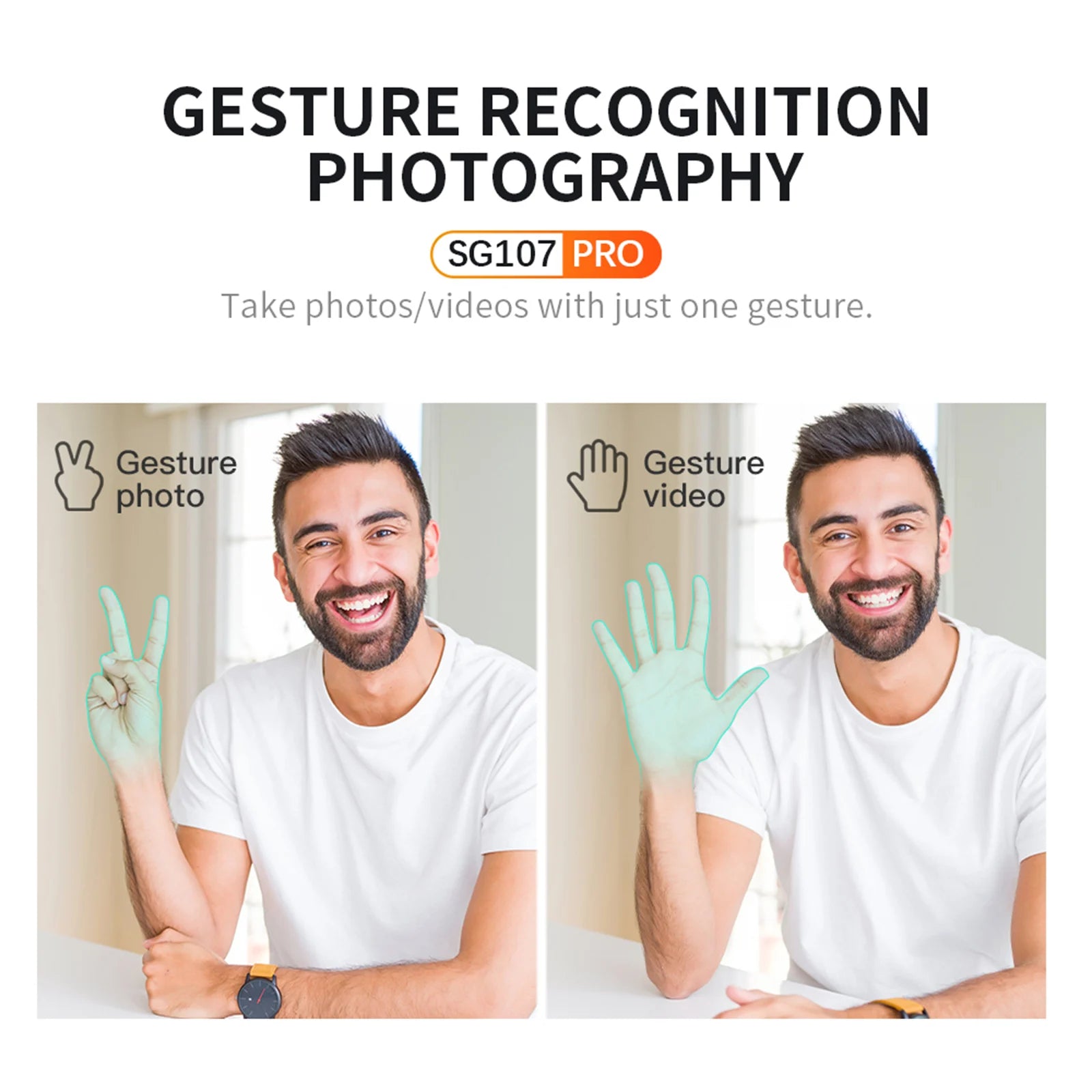 ZLL SG107 Pro Drone - GPS 4K HD Dual Camera FPV Brushless Motor RC Quadcopters 1200m Remote Control Distance for Boys Adults 20 ZLL SG107 Pro Drone, GESTURE RECOGNITION PHOTOGRAPHY