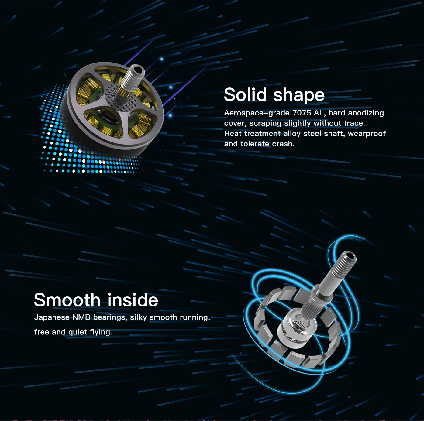 Brotherhobby LPD 2806.5 1300KV / 1700KV 4-6S Brushless Motor 7-9inch propeller for RC FPV Racing Drone Multicopter 10 Aerospace-grade 7075 hard anodizing cover, scraping slightly without trace