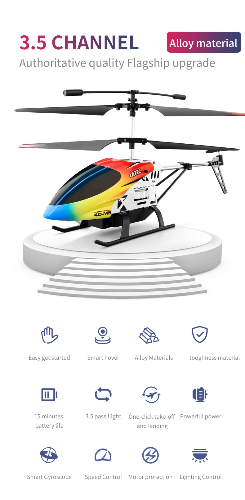 4DRC M5 RC Helicopter, 3.5 CHANNEL material Authoritative quality Flagship upgrade Easy get started Smart hover
