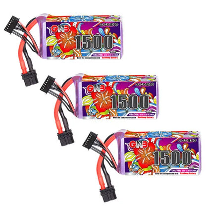 High-capacity lithium-polymer (LiPo) drone battery with 22.8V, 1500mAh, and 120C/240C discharge rates.