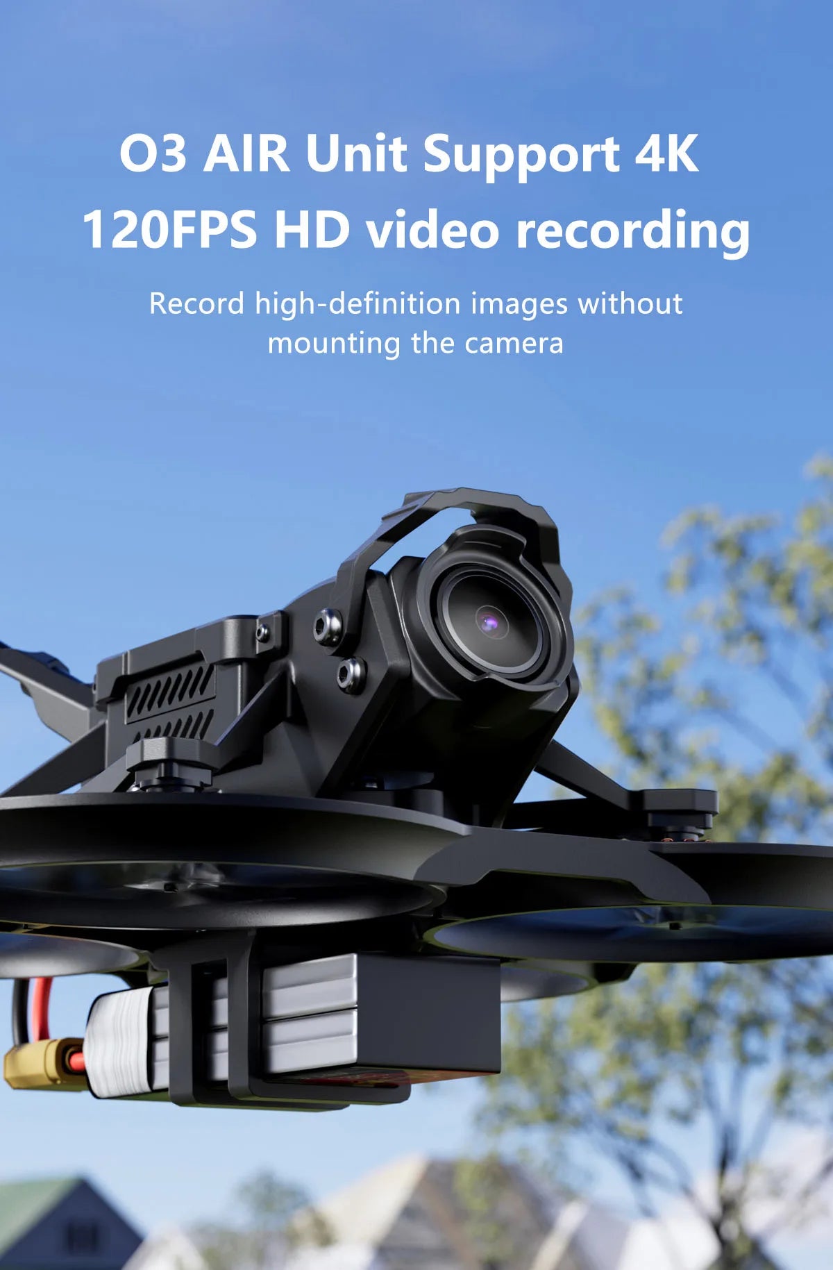 GEPRC DarkStar20 HD O3 Cinewhoop, 03 AIR Unit Support 4K 120FPS HD video recording Record high-definition