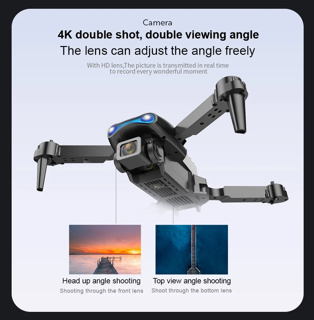 E99 Pro Drone With HD Camera - 4K Dual Camera 25 Minutes 200M Distance Headless Model Night Flying WIFI Foldable Drone 39 E99 Pro Drone With HD Camera, E99 Pro Drone, lens can adjust the angle freely with hd lens,the picture